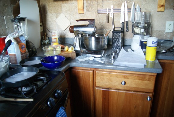 Actually before we do this, I have to share this picture. I live with a neat freak and have no idea how he puts up with me and this hot, hot mess. Um...happy birthday, love?