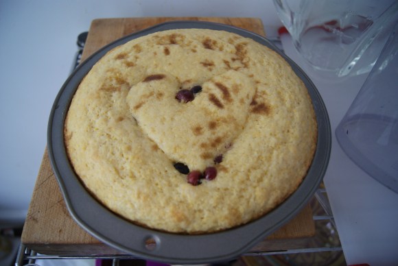 The blueberries nestled in quite happily.