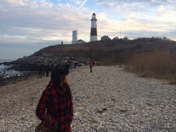 How I spent New Year's Day. Staring, motionless, at a stranger in a windbreaker and/or lighthouse in the distance.
