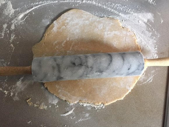 Basically just showing off the most beautiful marble rolling pin that Jimmy gifted me on a whim. Classy dude, that one.